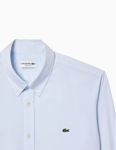 CAMISA LACOSTE POPELÍN SLIM FIT AZUL